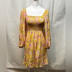 Billa Bong nwt yellow floral dress